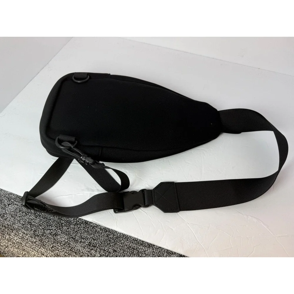 Black Neoprene Sling Bag Adjustable Crossbody Chest Pack Minimalist Utility Bag